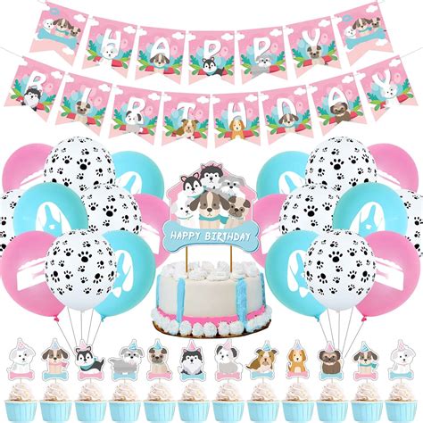 Buy ZCPTZ Puppy Dog Birthday Party Decorations, Dog Paw Prints Party ...