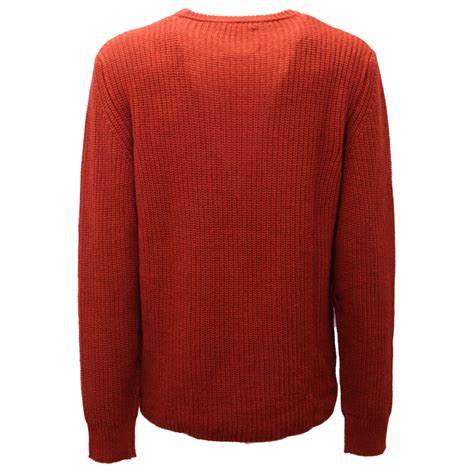 5195AF maglione uomo OFFICINA36 rusty orange sweater man
