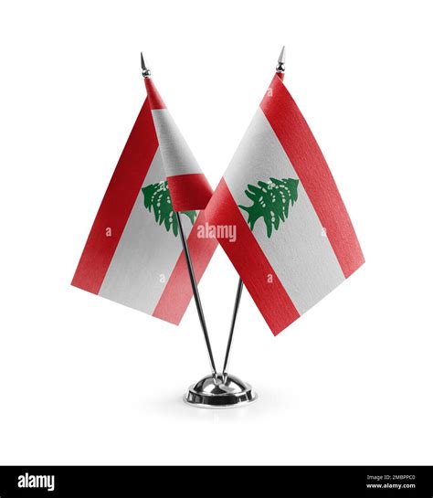 Small national flags of the Lebanon on a white background Stock Photo - Alamy