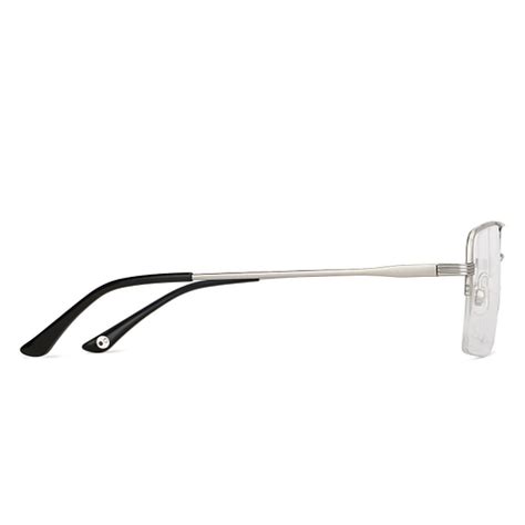 Matte Silver Black Half Rim Square John Jacobs Supreme Steel JJ E13554 ...