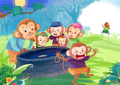 《猴子捞月》童年经典动画片