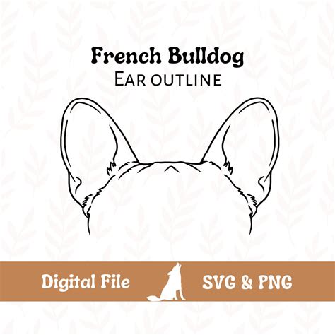 French bulldog ear outline svg cut file and png file for cricut or ...