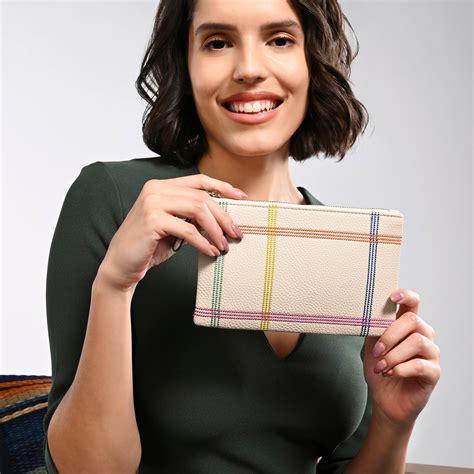 Buy Cream Check Stitch Purse Online - Accessorize India