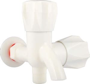 COSVIT PVC 2 In 1 Bib Cock Water Tap Two Way, With PVC Flange Bib Tap ...
