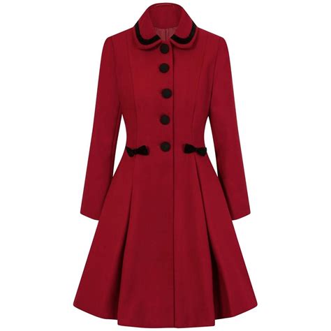 HELL BUNNY Olivia Womens Vintage 1950s Bow Coat Red | Coat women ...