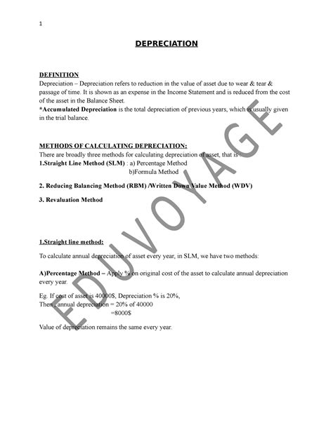 Depreciation - depriciations short class notes - DEPRECIATION ...