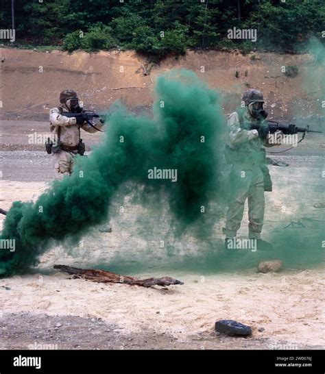 Soldiers in training shooting automatic rifles; U.S. Army; Pennsylvania ...