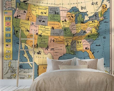 United States of America, old map by World Maps on canvas, poster ...