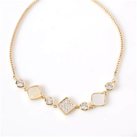 Jewellery Online - Premium Moonstone Geometry Chain Gold Bracelet ...