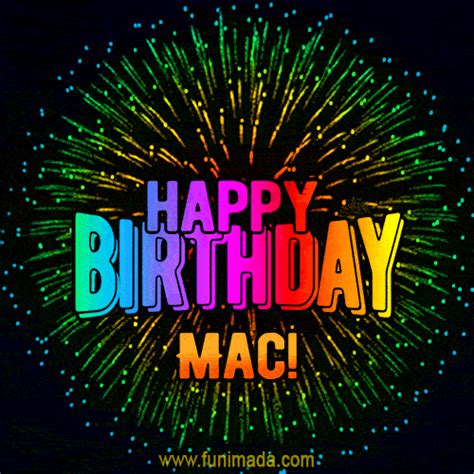 Happy Birthday Mac Vibrant Celebration GIF - Download on Funimada.com