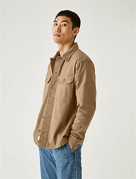 Buy Pure Cotton Garment Dyed Overshirt at Marks & Spencer