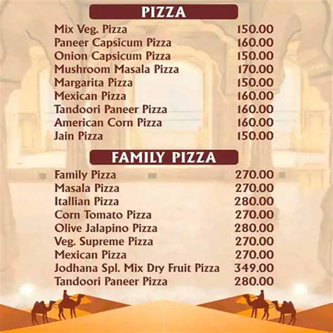 Menu at Jodhana Sweets and Restaurant, Jodhpur