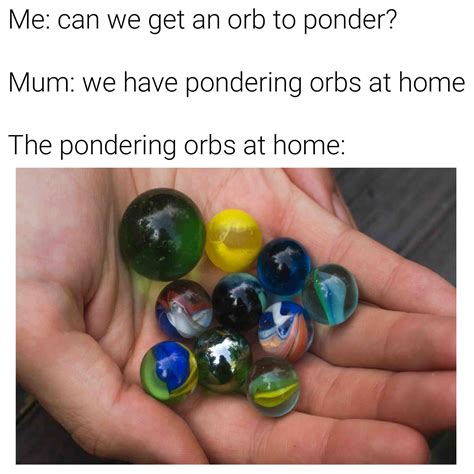 We have pondering orbs at home | Pondering My Orb | Know Your Meme