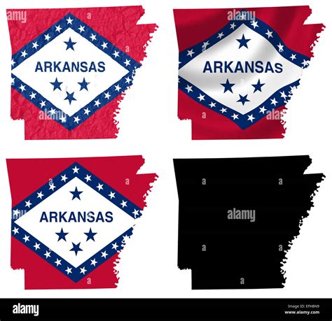 US Arkansas state flag over map Stock Photo - Alamy