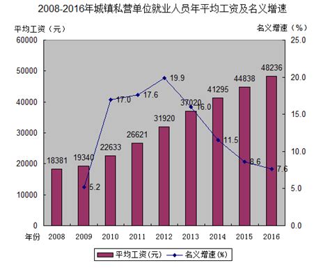 2017年广东省城镇私营单位就业人员年平均工资53347元