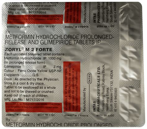 Zoryl M2 Forte Tablet PR: Price, Uses, Side Effects & How to Use ...