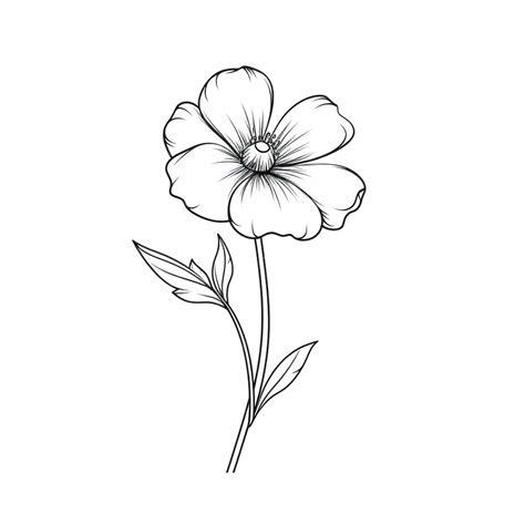 Premium Photo | A drawing of a flower with a stem and leaves generative ai