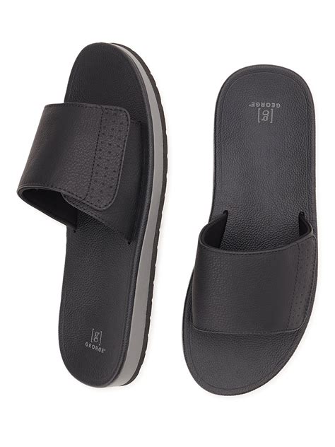George Men's Adjustable Comfort Slide Sandals for Summer - Walmart.com