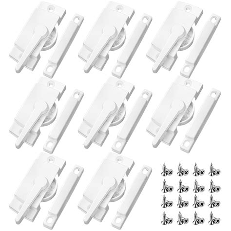 Qunclay 8 Pack Cam Action Window Sash Locks and Keeper, White Window ...