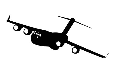Military Transport Aircraft, Airlifter Silhouette, Army Cargo Jet aircraft 17015652 Vector Art ...