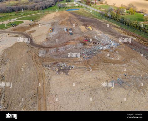 Aerial photograph of Dane County Landfill on an overcast November ...