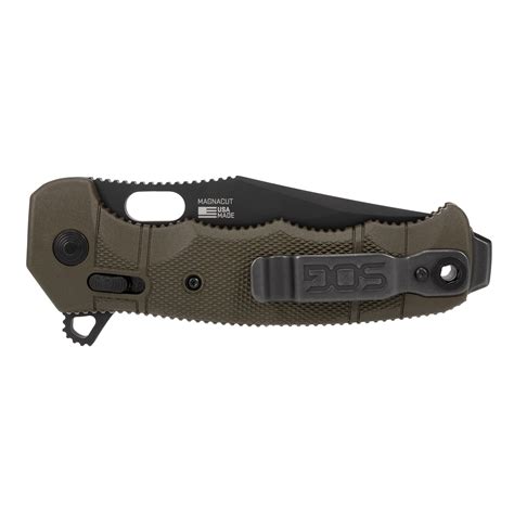 SOG Seal XR, L-TI, Folding Knife, 4.3" Drop Point Straight Edge, GFN ...