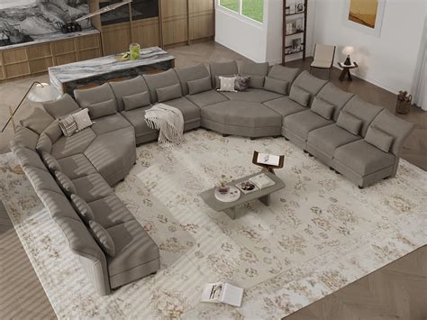 Amazon.com: LLappuil Oversized Modular Sectional Sofa 214.6" 16-Seater ...