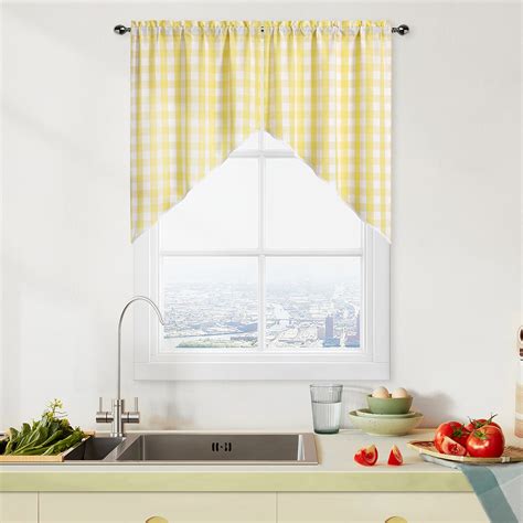 Yellow Gingham Kitchen Curtains Gingham Yellow Kitchen Curtains From