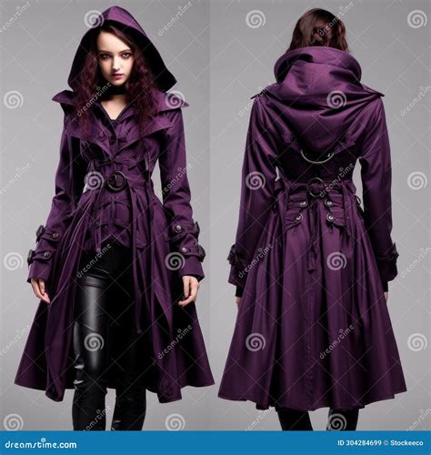 Hooded Purple Trench Coat for Goth Drkrad - Dark Palette, Precisionist ...
