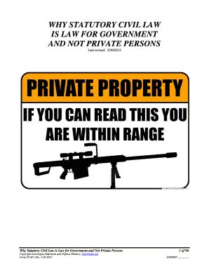 Fillable Online Why statutory civil law is law for government and bb ...