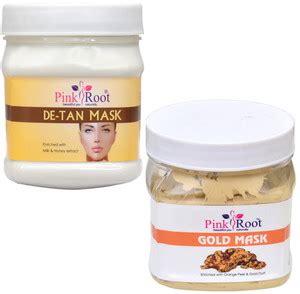 PINKROOT DE TAN MASK 500GM WITH GOLD MASK 500GM Price in India - Buy ...
