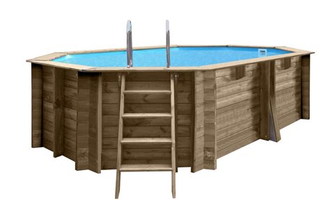 Piscina desmontable de madera ovalada GRE 4.36 x 3.36 x 1.17 m | Leroy ...