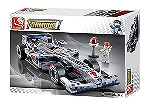 Sluban M38 B0352 1:24 Scale F1 Silver Arrows Racing Car, Multi Color ...