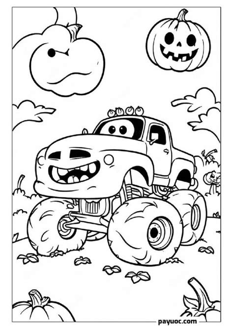 20+ Halloween Monster Truck Coloring Pages (FREE PDFs)