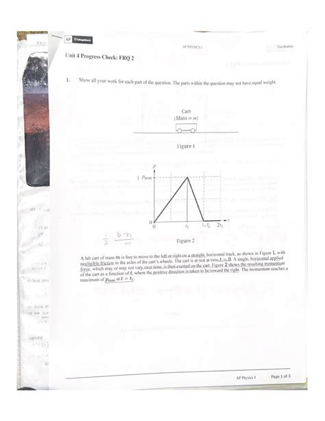 AP PHYSICS I Test Booklet - Unit 4 Progress Check: FRQ Analysis - Studocu
