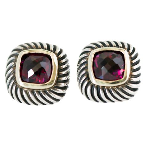 1990s David Yurman Diamond Cable Stud Earrings at 1stDibs