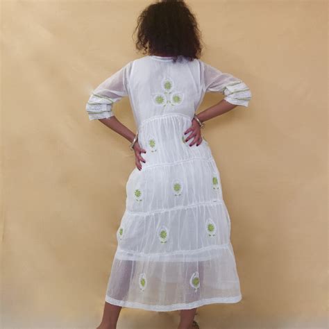 Lime Green Cotton Kota Doriya midi dress – Indi Tribe