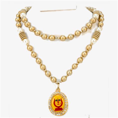 Rani Sati Dadi Swagat Mala Gold Pearl With Pendant ₹ 48 / piece (Pack ...