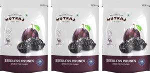 Nutraj Dried Seedless Pitted Prunes 600g, Dried Prunes Price in India ...