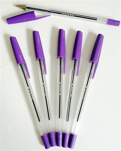 20 Purple Ballpoint Pens Medium Point (1.0 mm) – Purple, Pack of 20 ...