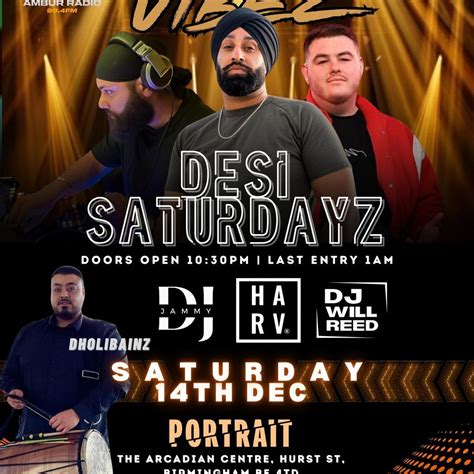 Desi Rave presents Dj Harv - Will Reed, Portrait Birmingham, 14 ...