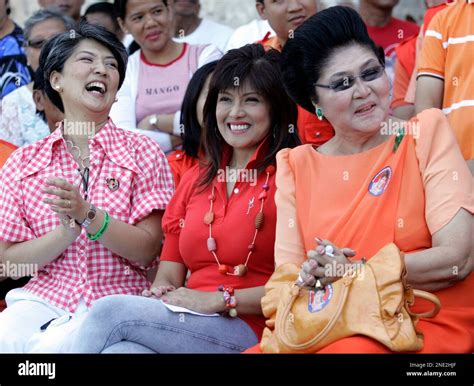 Imelda Marcos, right, widow of the late strongman Ferdinand Marcos ...