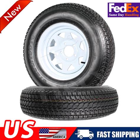 Boat Trailer Tire ST205/75D14 On Chrome Wheel Lug Rim By, 04/13/2024