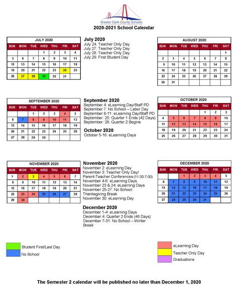 Greater Clark County Schools Calendar 2026-2027