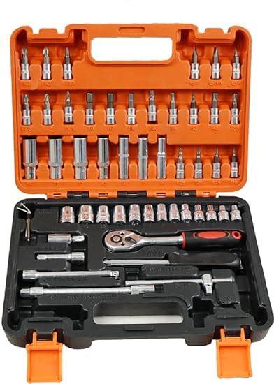 AEGON CR-V53 1/4'' 53pcs Combinational Ratchet Wrench DR. Socket & Bit ...