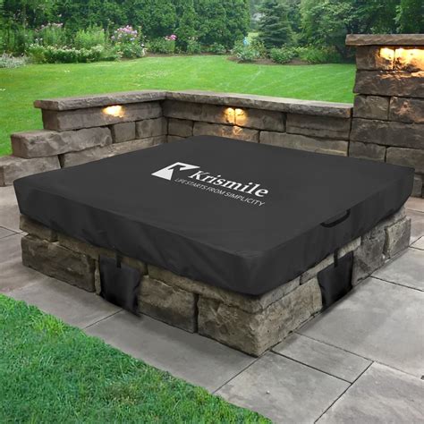 Amazon.com : Outdoor Square Built In Fire Pit Cover,Heavy Duty 600D ...