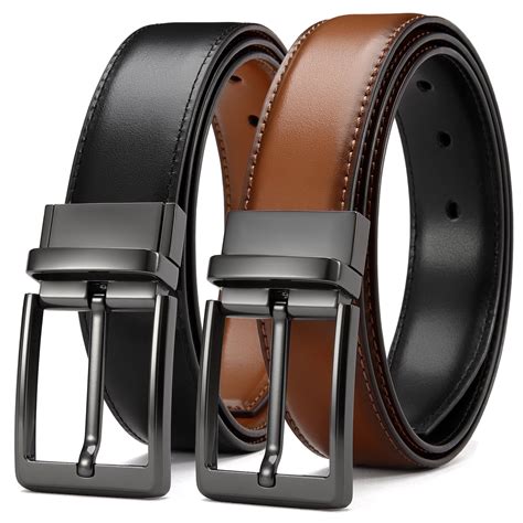 YOETEY Mens Belts Leather Reversible - One Belt, Two Styles for Dress ...