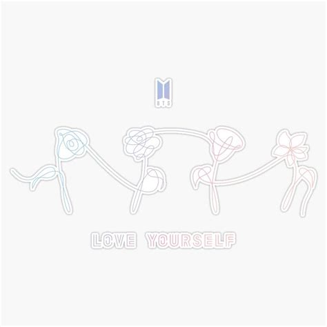 Buy Leyland Designs BTS Love Yourself Flowers All - White Sticker ...