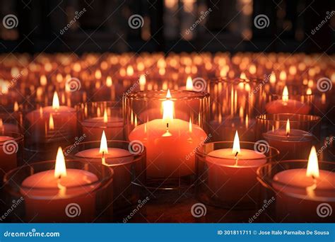 Reflective Images of Candlelight Vigils Honoring Stock Illustration ...