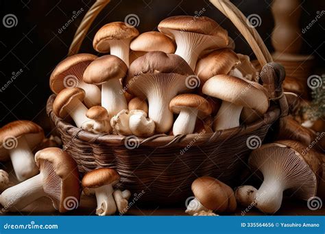 Generated Image Harvested Mushrooms Stock Photo - Image of baking, food ...
